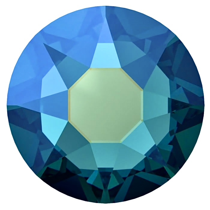 IMG_6658 Swarovski 2078 Blue Zircon Shimmer ss16 Flat Back Hotfix - Imagen 1