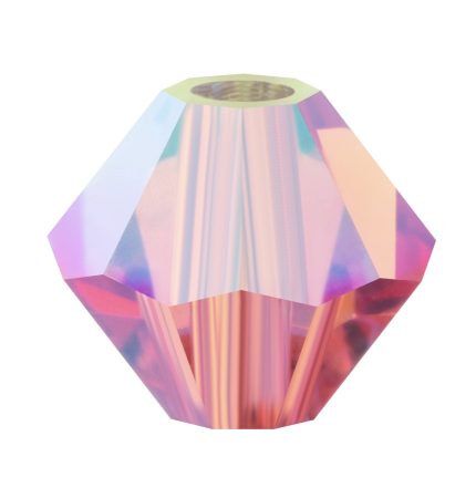 Rose AB2X 4mm Preciosa Rondelle Bead